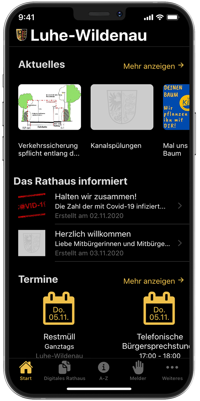 iPhone Screenshot Bürger-App Luhe-Wildenau
